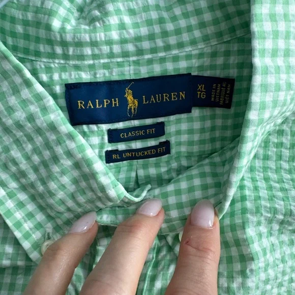 Ralph Lauren Men's Checkered Shirts - Green, Blue, White, Grey - Picture 2 of 5